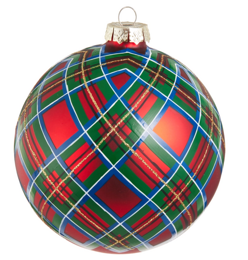 Traditional Plaid Ball Ornament