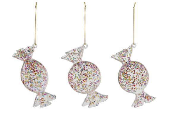 Glass Candy Ornament with Confetti