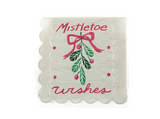 Paper Scalloped Napkins Mistletoe Wishes