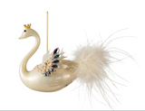 Hand-Painted Glass Swan Ornament