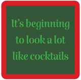 Christmas Drinks on Me Coasters by Sophistiplate