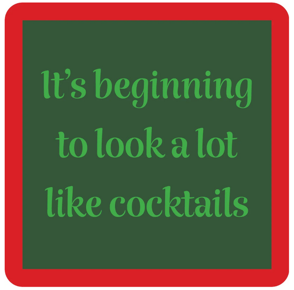 Christmas Drinks on Me Coasters by Sophistiplate