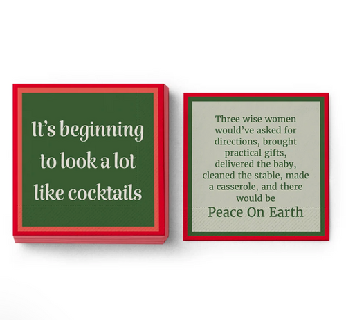 Christmas Drinks on Me Napkins by Sophistiplate