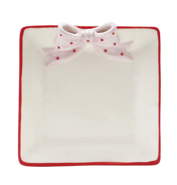 Red & Pink Bow Dish