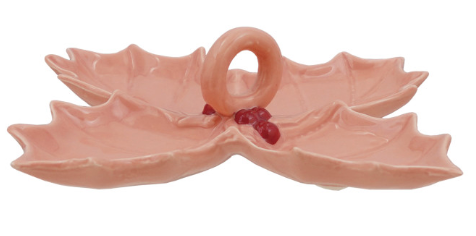 Pink Holly Serving Dish