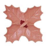 Pink Holly Serving Dish