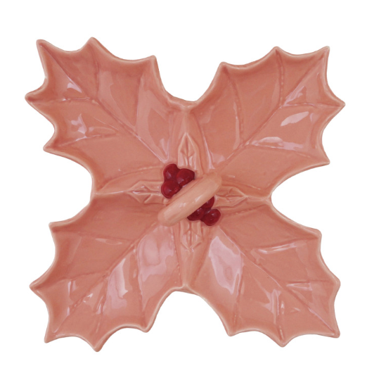 Pink Holly Serving Dish