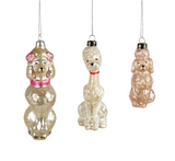 Mercury Glass Poodle Ornaments