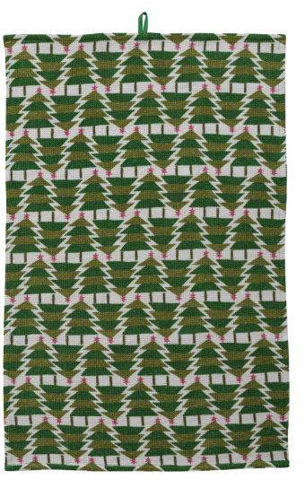 Holiday Print Waffle Dishtowels