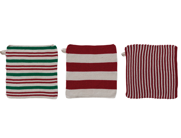 Christmas Stripe Dishcloths