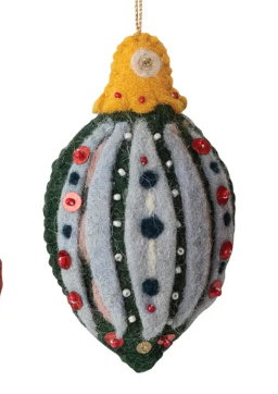 Beaded Felt Finial Ornaments