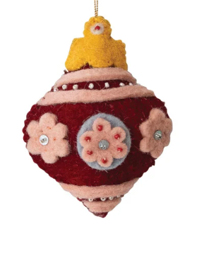 Beaded Felt Finial Ornaments