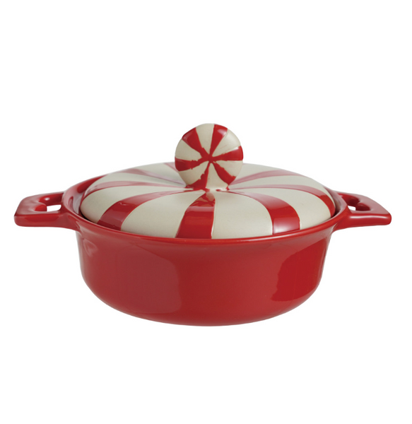 Peppermint Swirl Stoneware Baker