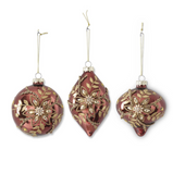 Burgundy Jeweled Ornaments