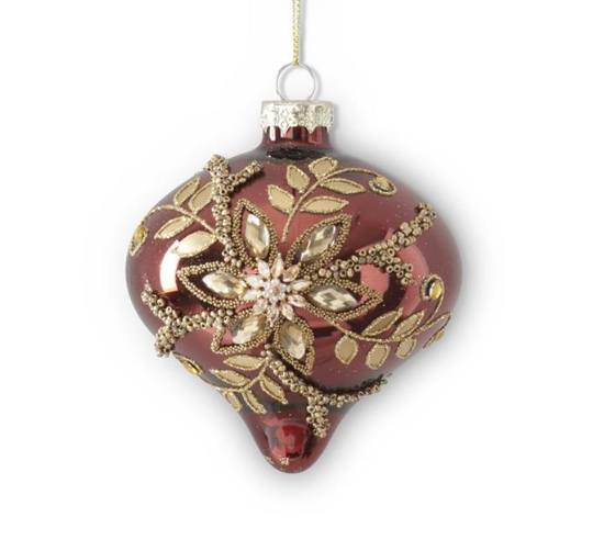 Burgundy Jeweled Ornaments