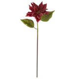 Real Touch Burgundy Poinsettia Stem