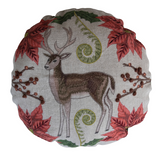 Botanical Deer Round Pillow