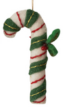 Wool Felt Candy Cane Ornaments
