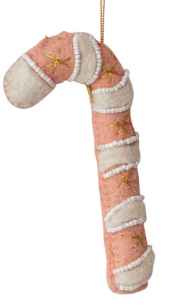 Wool Felt Candy Cane Ornaments