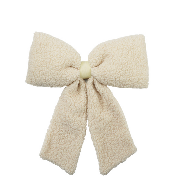 Faux Sherpa Clip-On Bow