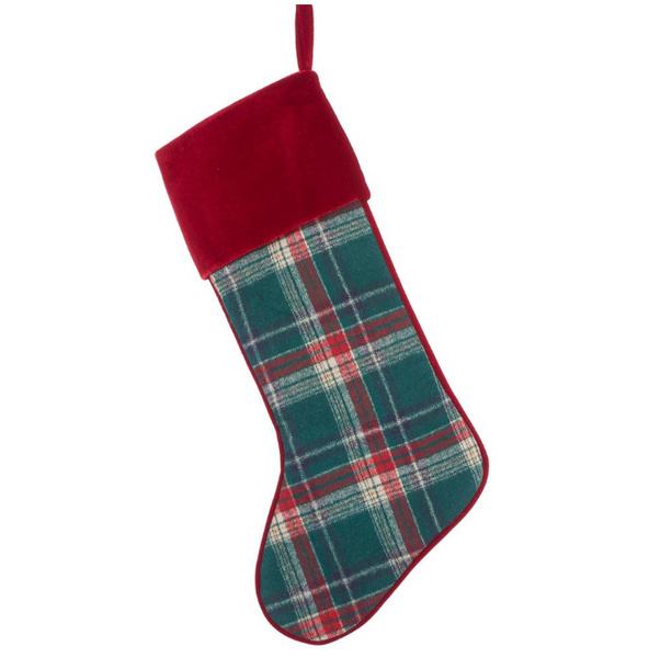 Green & Red Plaid Stocking