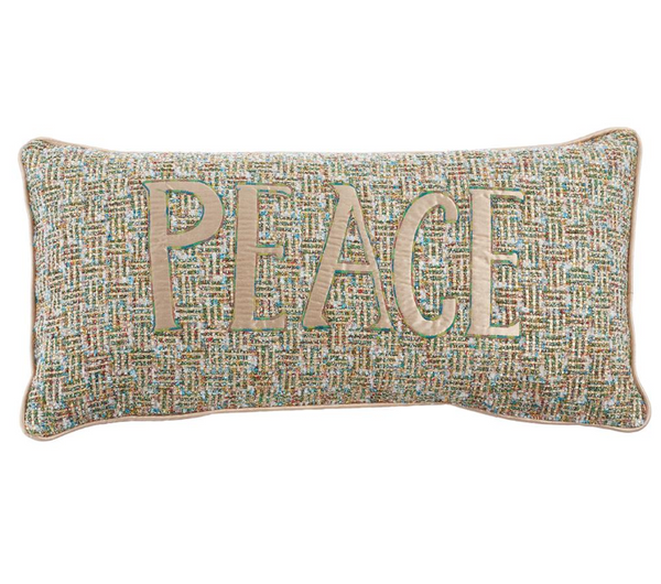Metallic Knit Peace Pillow