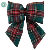 Green & Red Plaid Bow Clips