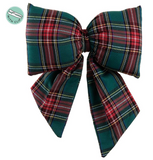 Green & Red Plaid Bow Clips