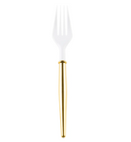 White & Gold Cocktail Fork Set by Sophistiplate