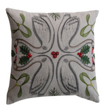Holiday Swan Linen Pillow