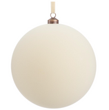 Cream Flocked Ball Ornaments