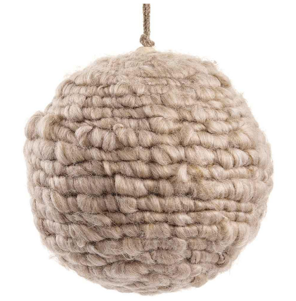 Beige Wooly Ball Ornaments