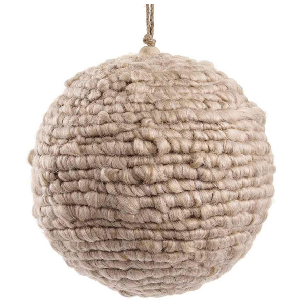 Beige Wooly Ball Ornaments