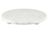 White Marble Round Footed Tray