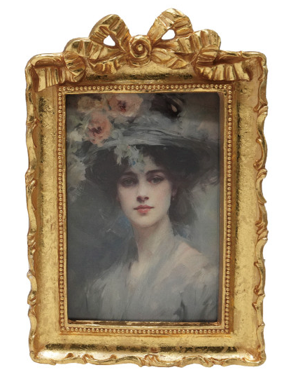 Gold Resin Photo Frame w/Bow