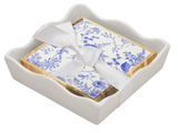 Cocktail Napkins in Ceramic Wave Tray by Sophistiplate