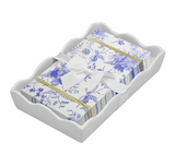 Guest Towel Napkins in Ceramic Wave Tray by Sophistiplate