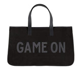 Black Canvas Totes - Black Text