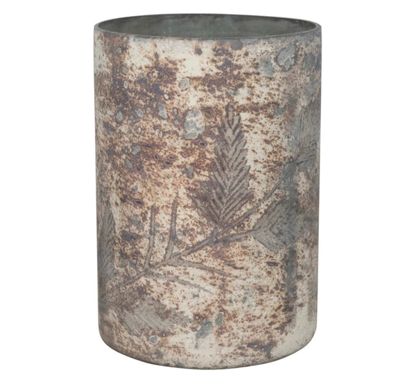 Etched Leaf Glass Hurricanes