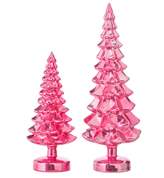 Metallic Pink Glass Trees