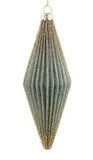 Blue & Gold Striped Ornaments