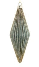 Blue & Gold Striped Ornaments