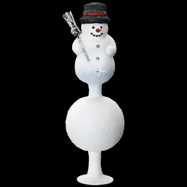 SNOW TOP FINIAL Glass Tree Topper Free Standing by Inge 