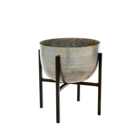 Metallic Gray Terra Cotta Vase