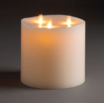 LIGHTLi Moving Flame LED Candles - Ivory 3-Wick