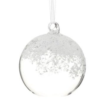 Snowed Glass Ball Ornament