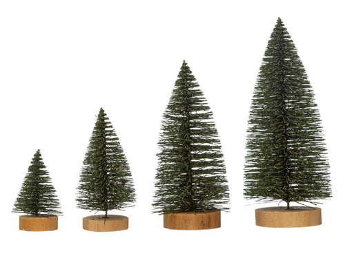 Teal Sisal Bottle Brush Tree Set