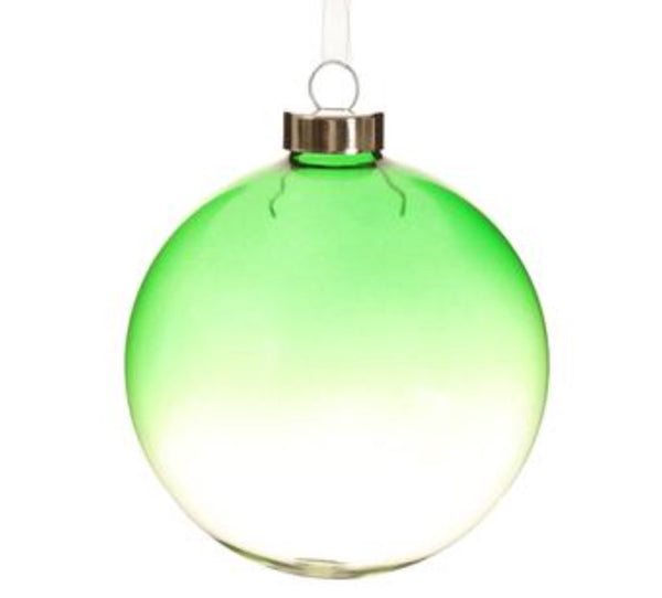 Green & Clear Glass Ball Ornaments