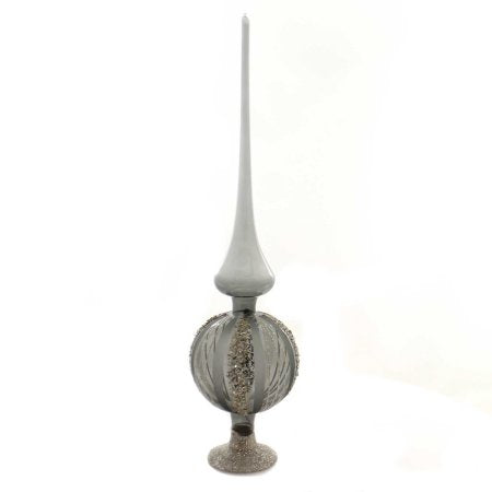SPLENDOR GREY Glass Finial Tree Topper by Inge