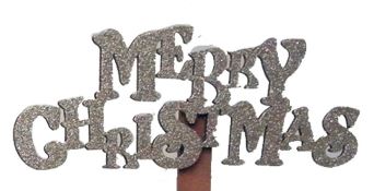 Merry Christmas Wooden Pick